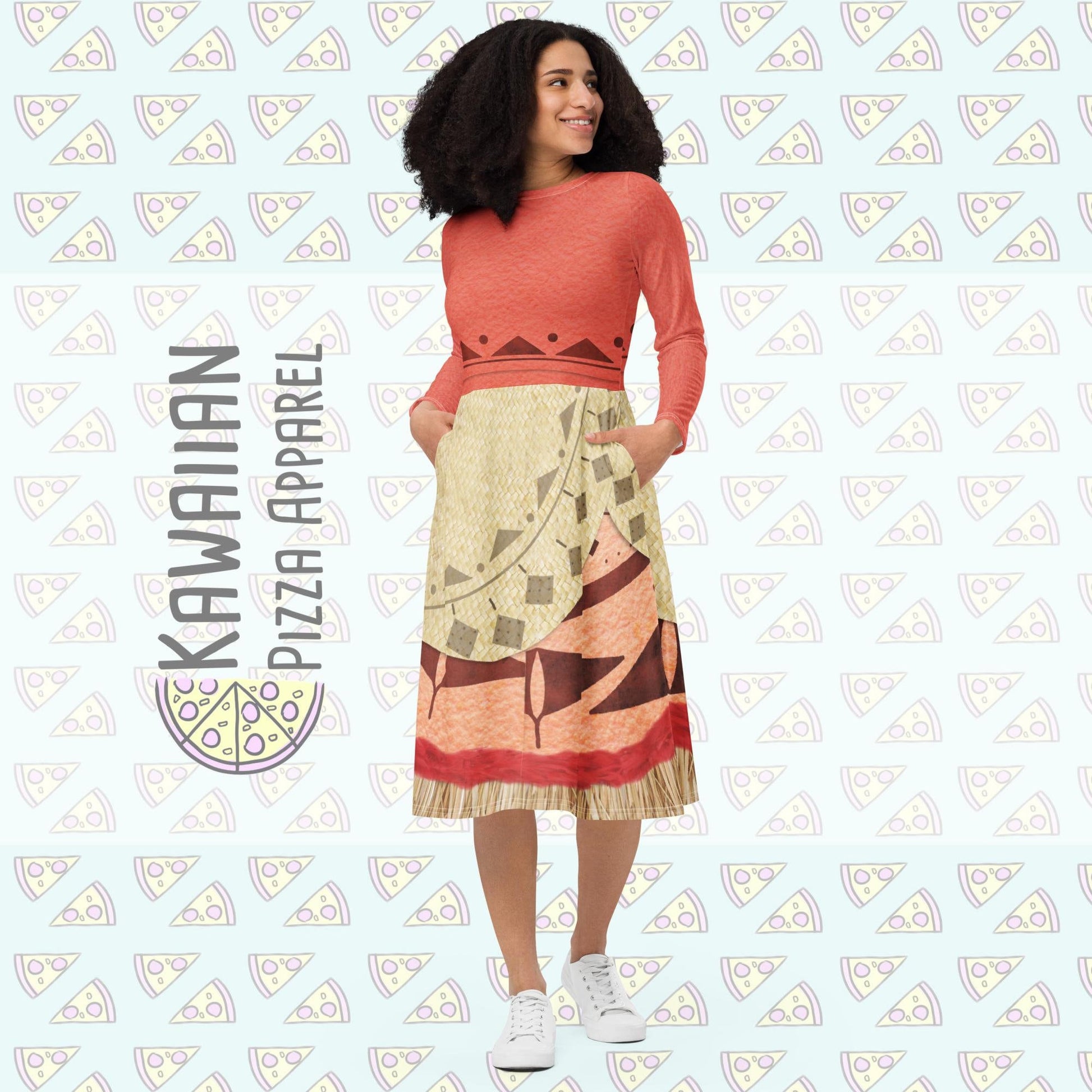 RUSH ORDER: Grandma Tala Inspired All-over print long sleeve midi dress