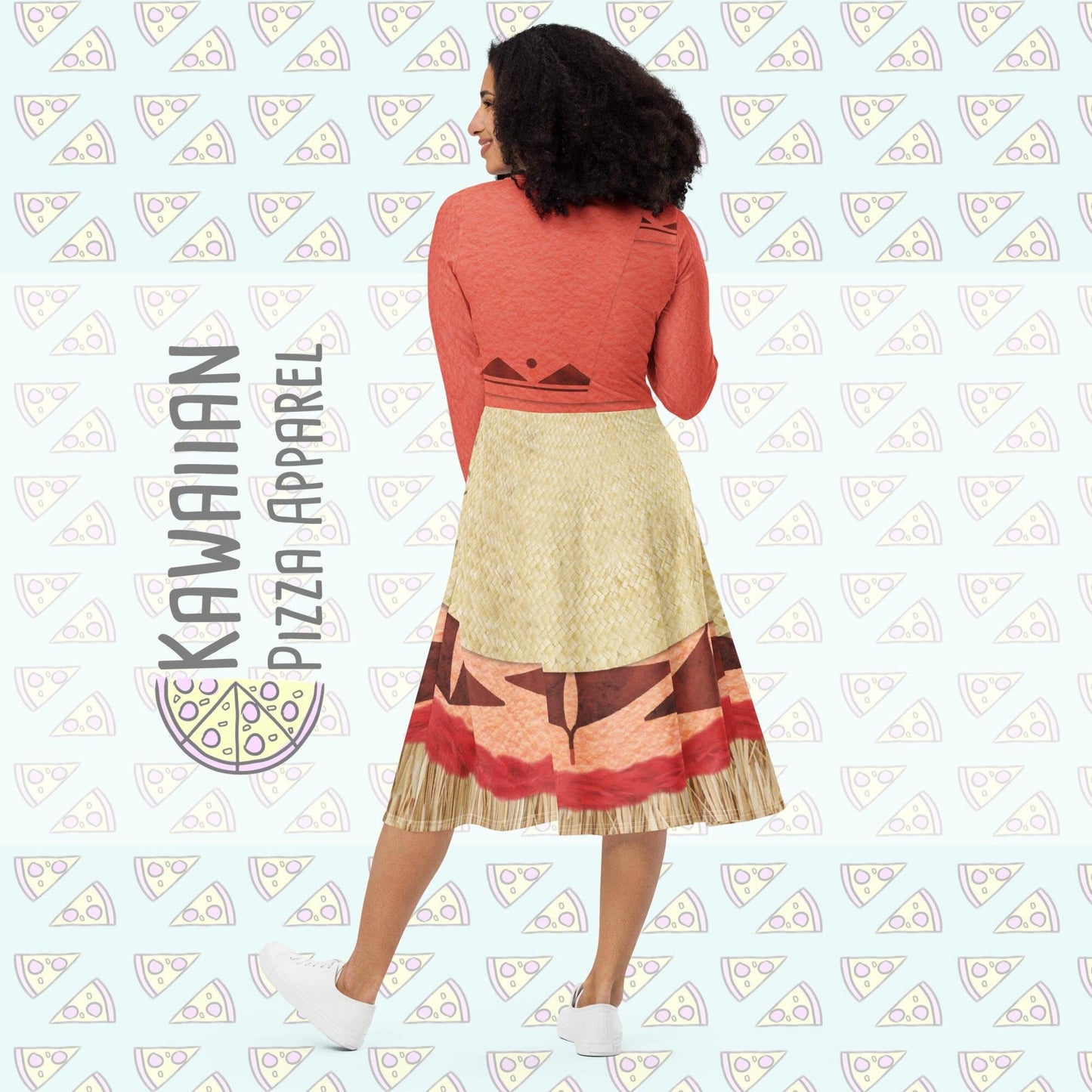 RUSH ORDER: Grandma Tala Inspired All-over print long sleeve midi dress