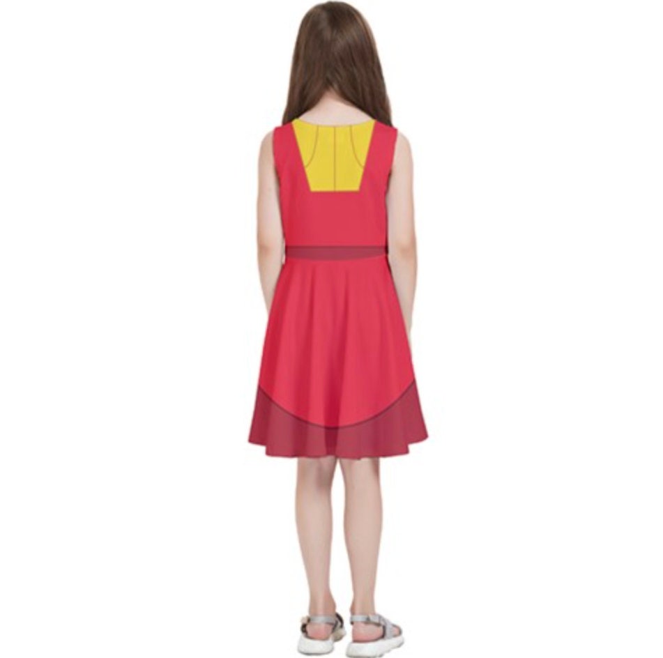 READY-to-SHIP Kuzco Inspired Skater Dress: Sleeveless Polyester Kids Costume