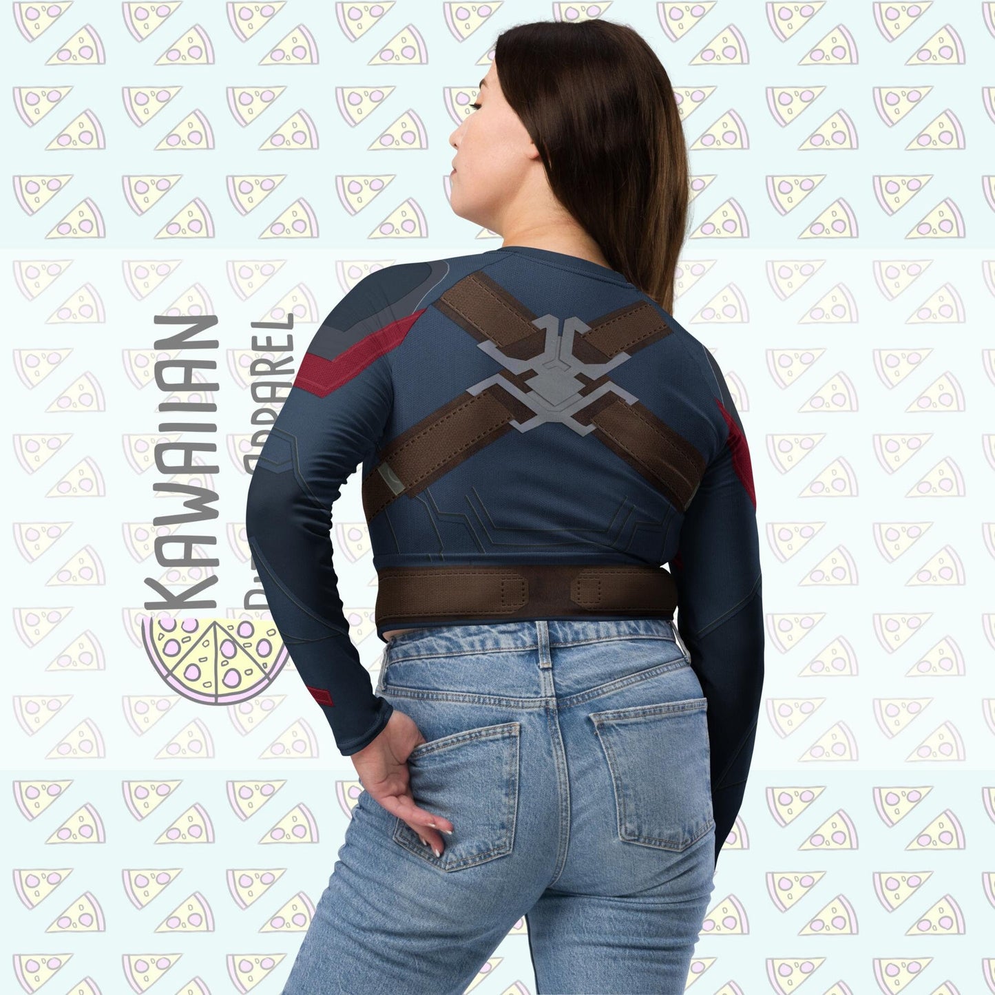 RUSH ORDER: Cap Inspired Recycled long-sleeve crop top