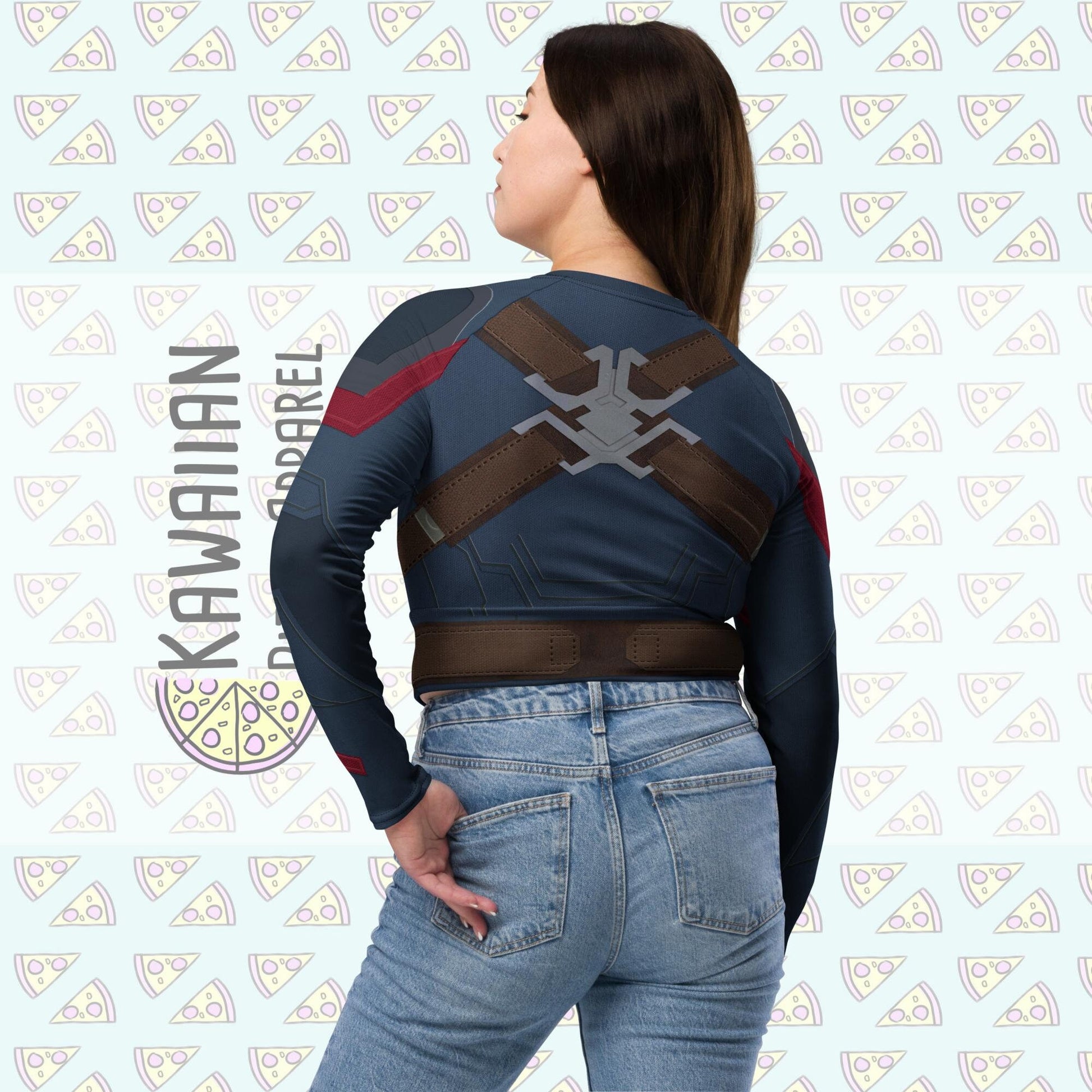 RUSH ORDER: Cap Inspired Recycled long-sleeve crop top