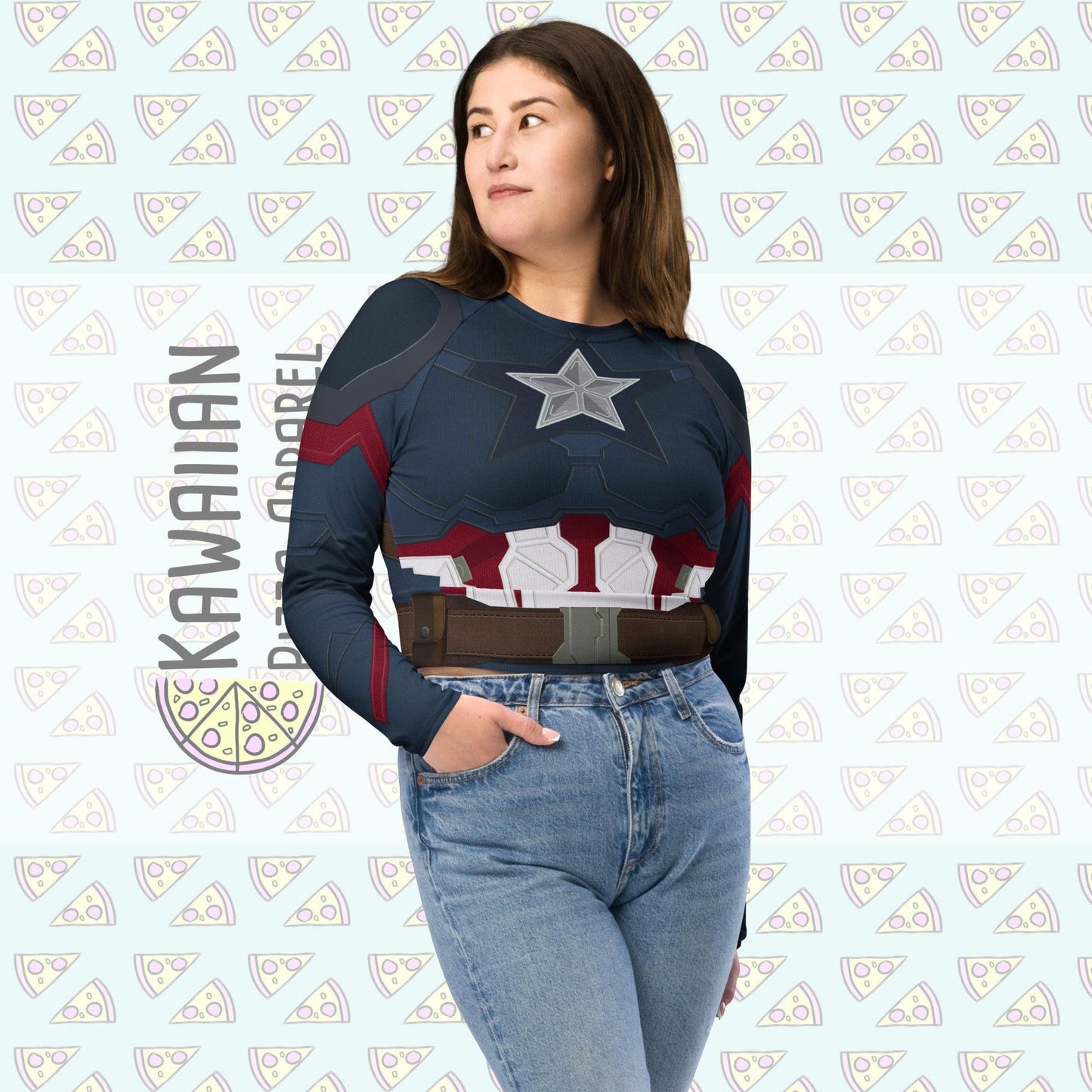 RUSH ORDER: Cap Inspired Recycled long-sleeve crop top