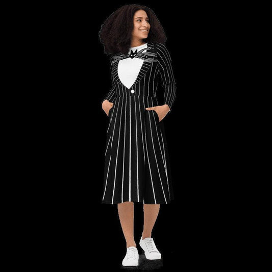RUSH ORDER: Jack Inspired All-over print long sleeve midi dress