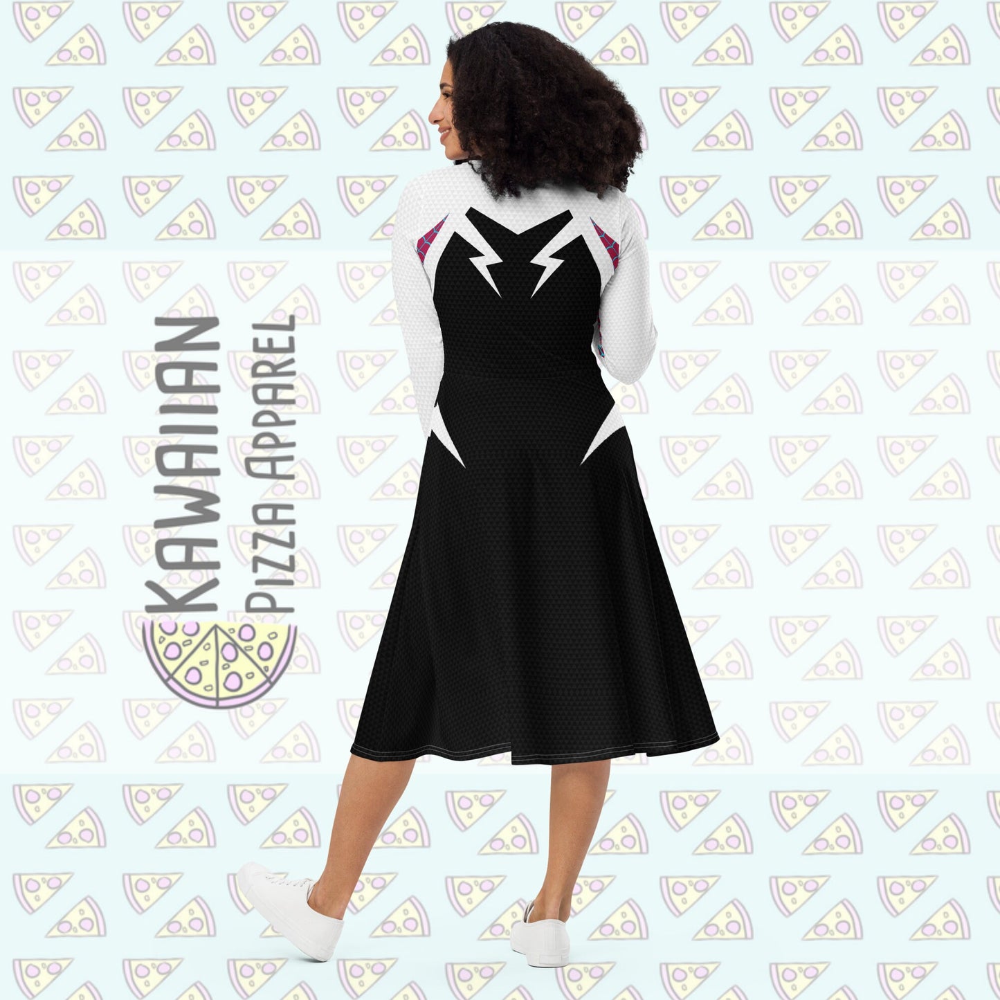 RUSH ORDER: Gwen Inspired All-over print long sleeve midi dress