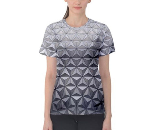 Women's Spaceship Earth Epcot Inspired ATHLETIC Short Sleeve Shirt
