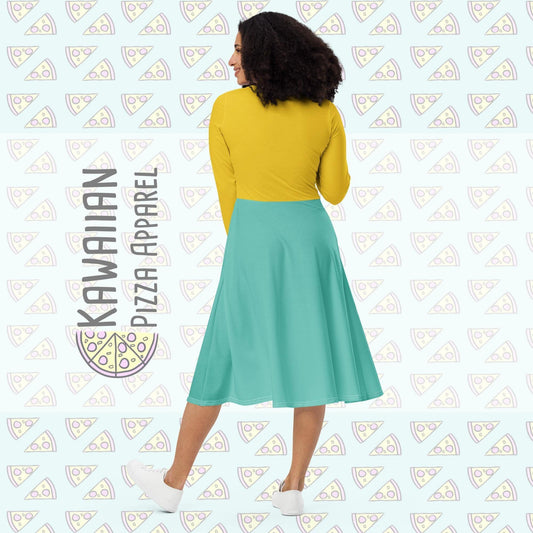 RUSH ORDER: Mad Hatter Inspired All-over print long sleeve midi dress