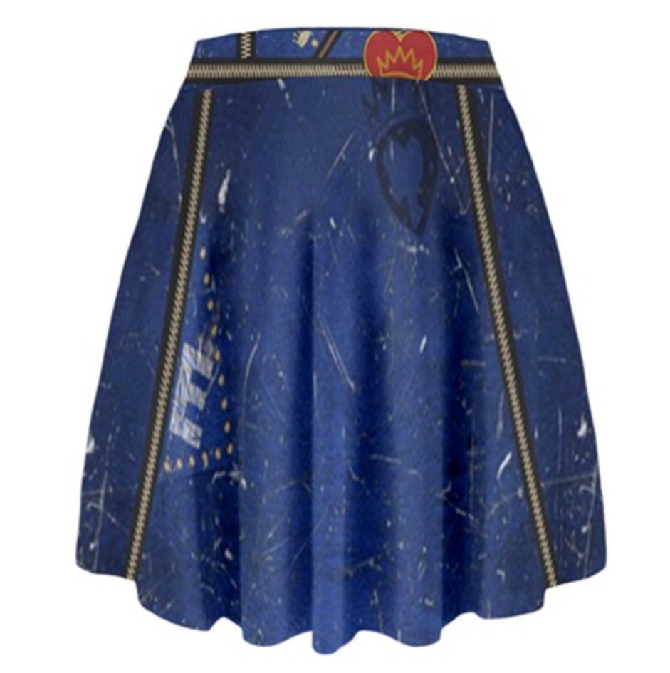 READY-to-SHIP Evie Inspired Skater Skirt: High Waisted Disneybound Style (5XL)