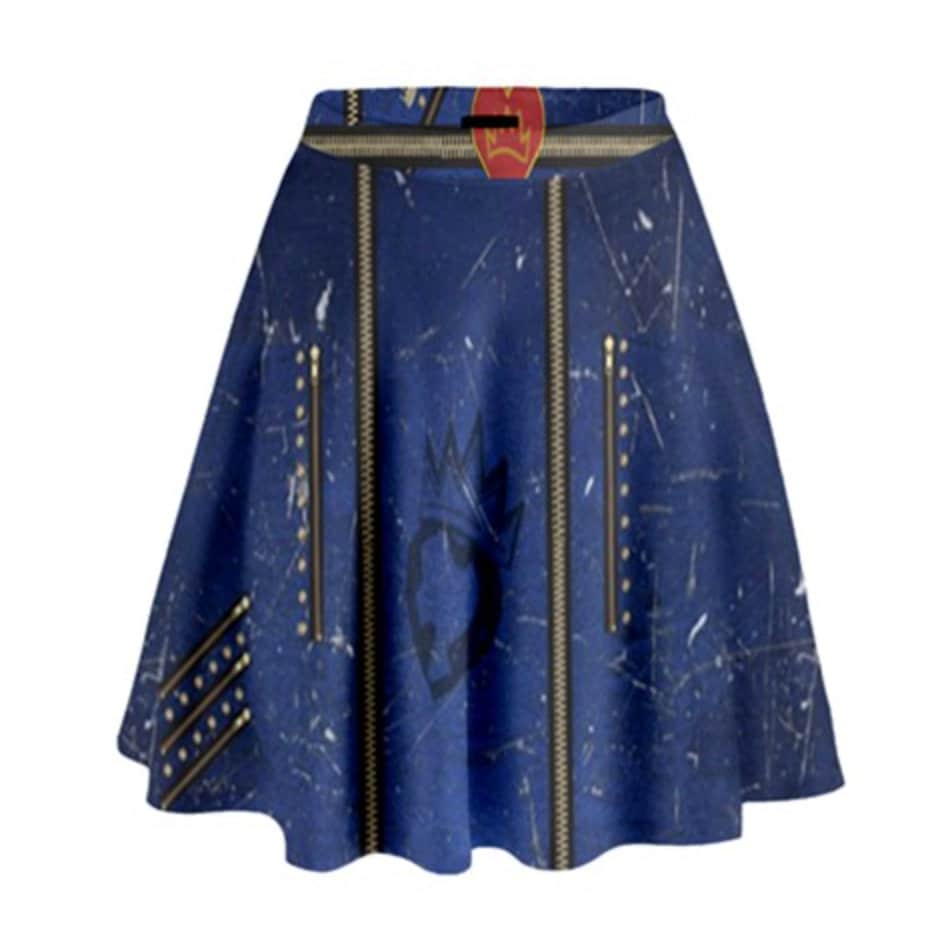 READY-to-SHIP Evie Inspired Skater Skirt: High Waisted Disneybound Style (5XL)
