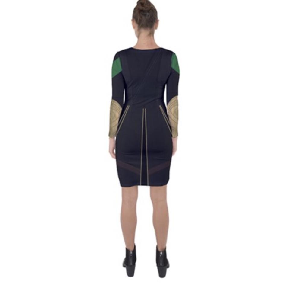 Loki Thor Inspired Asymmetric Cut-Out Shift Dress