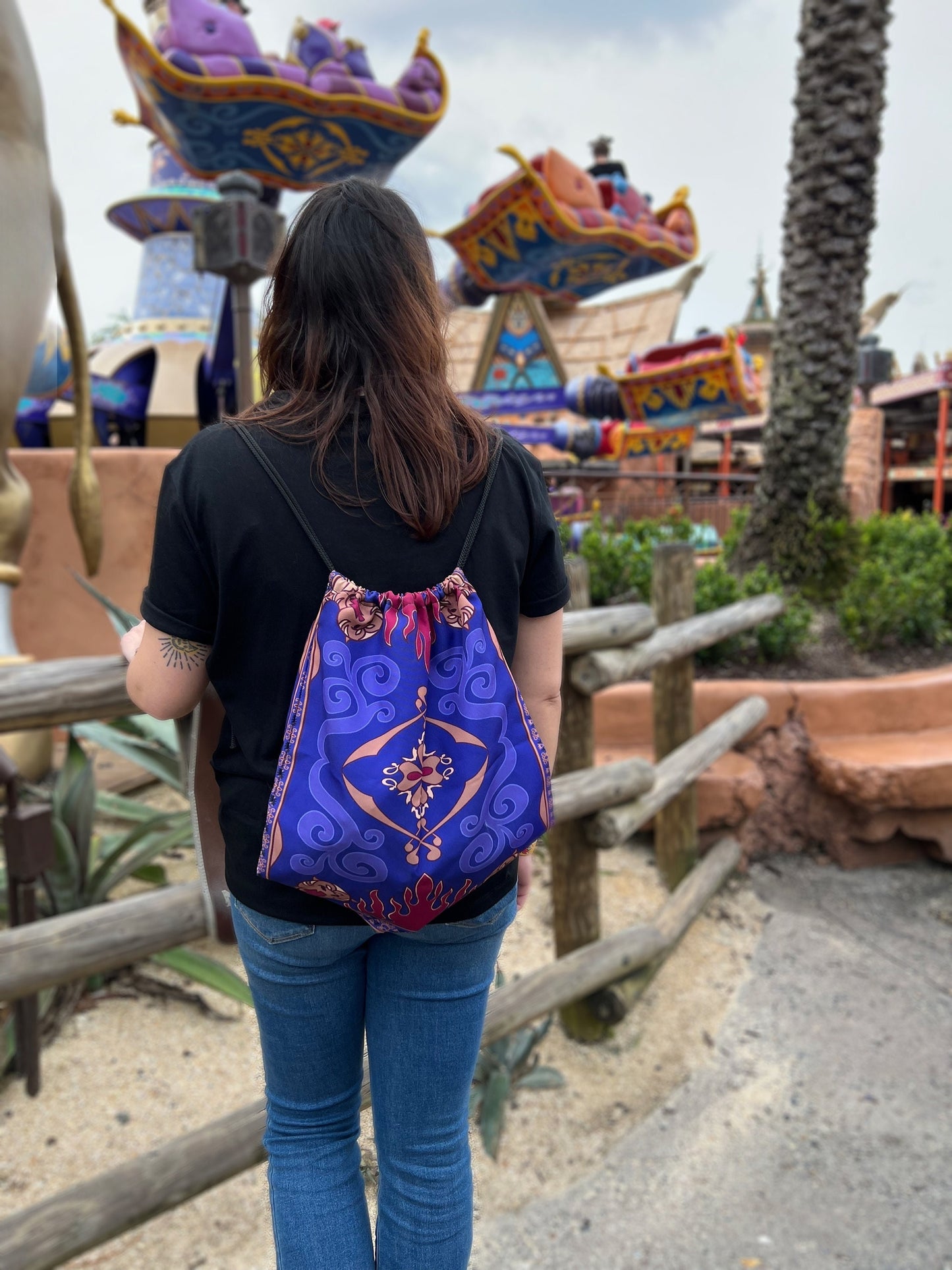 Magic Carpet Inspired Drawstring Backpack