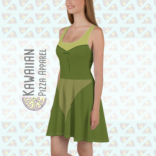 RUSH ORDER: Green Bimbette Inspired Skater Dress