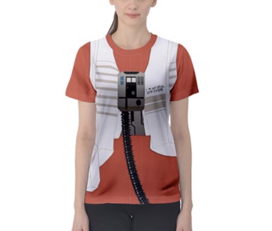 Women's Poe Dameron Rebel Pilot Inspired ATHLETIC Short Sleeve Shirt