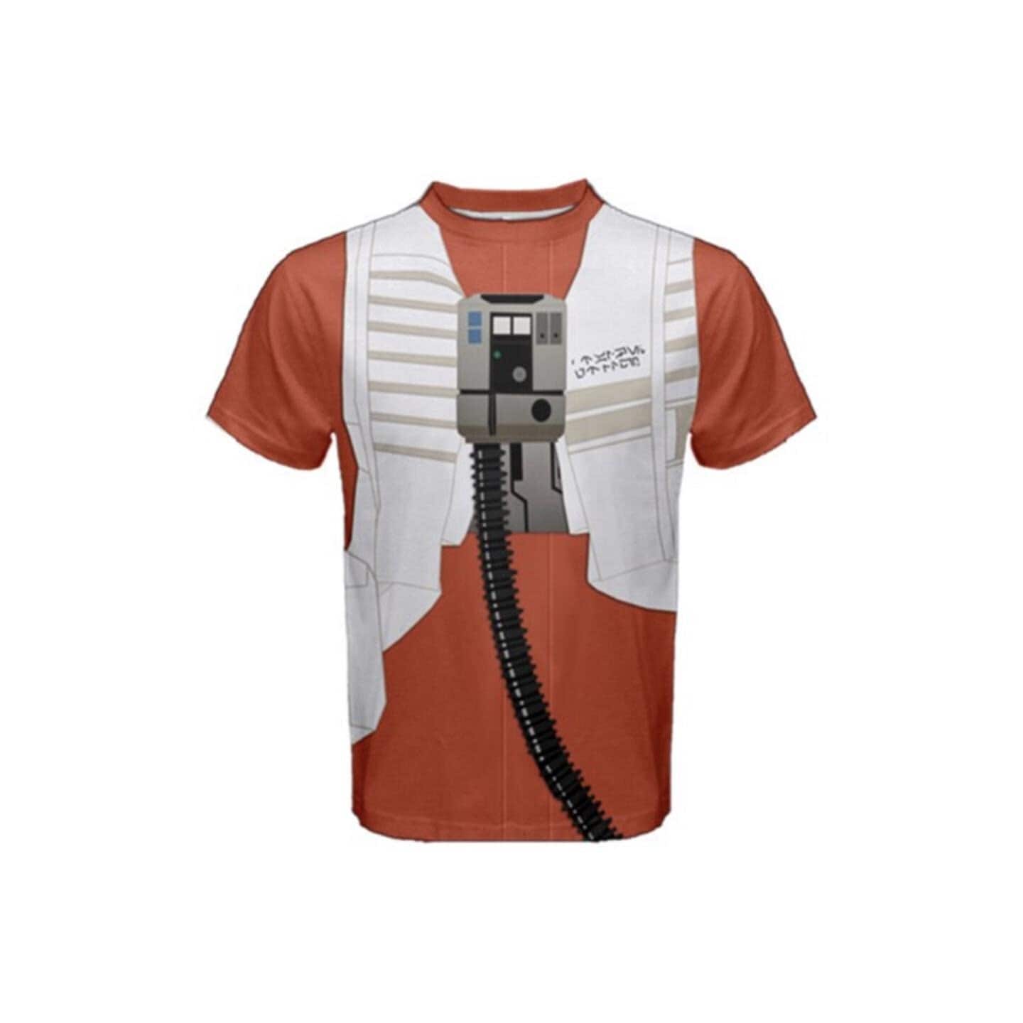 Men's Poe Dameron Rebel Pilot Inspired Short Sleeve Shirt