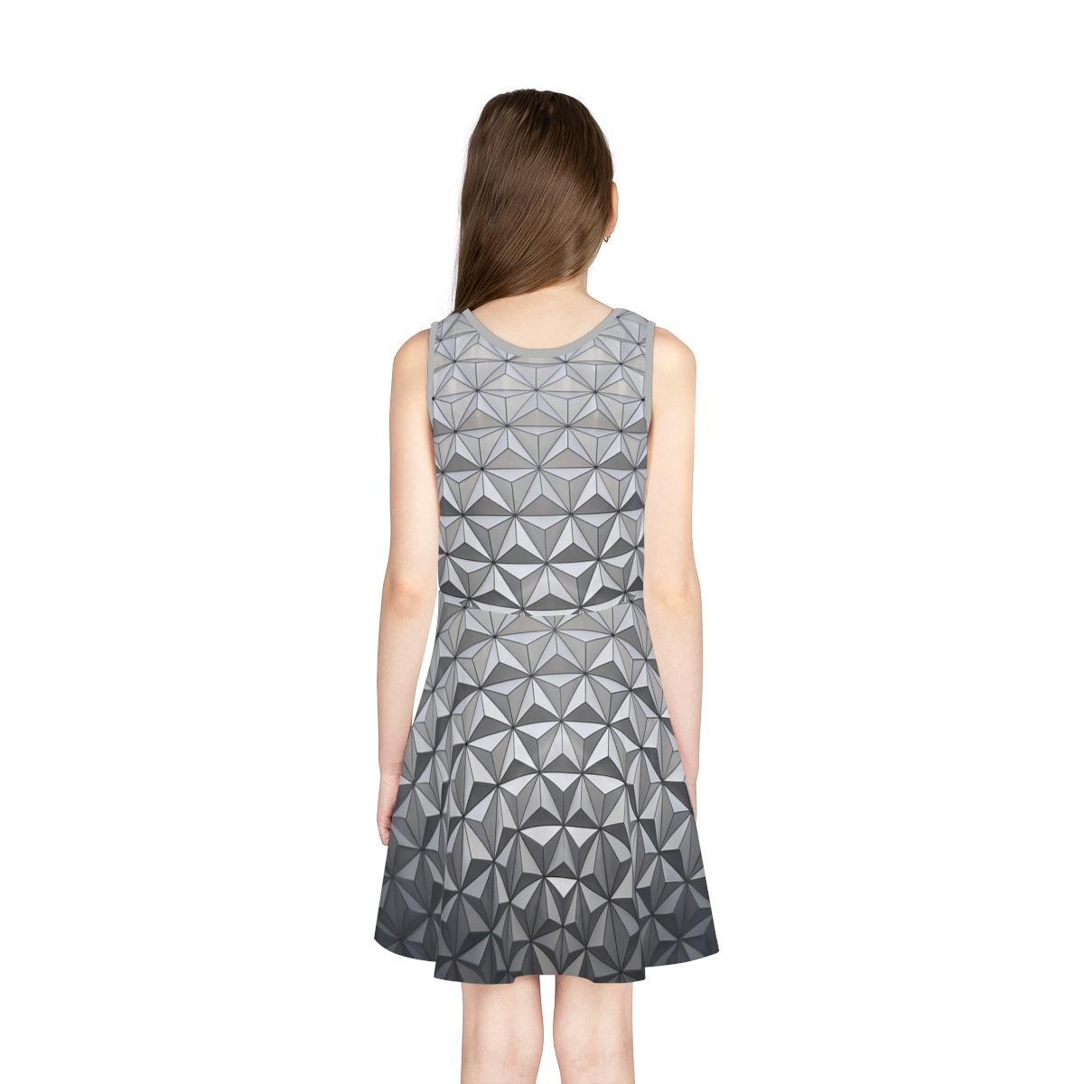 READY-to-SHIP Epcot Spaceship Earth Inspired Kid's Skater Dress (Size 4T)