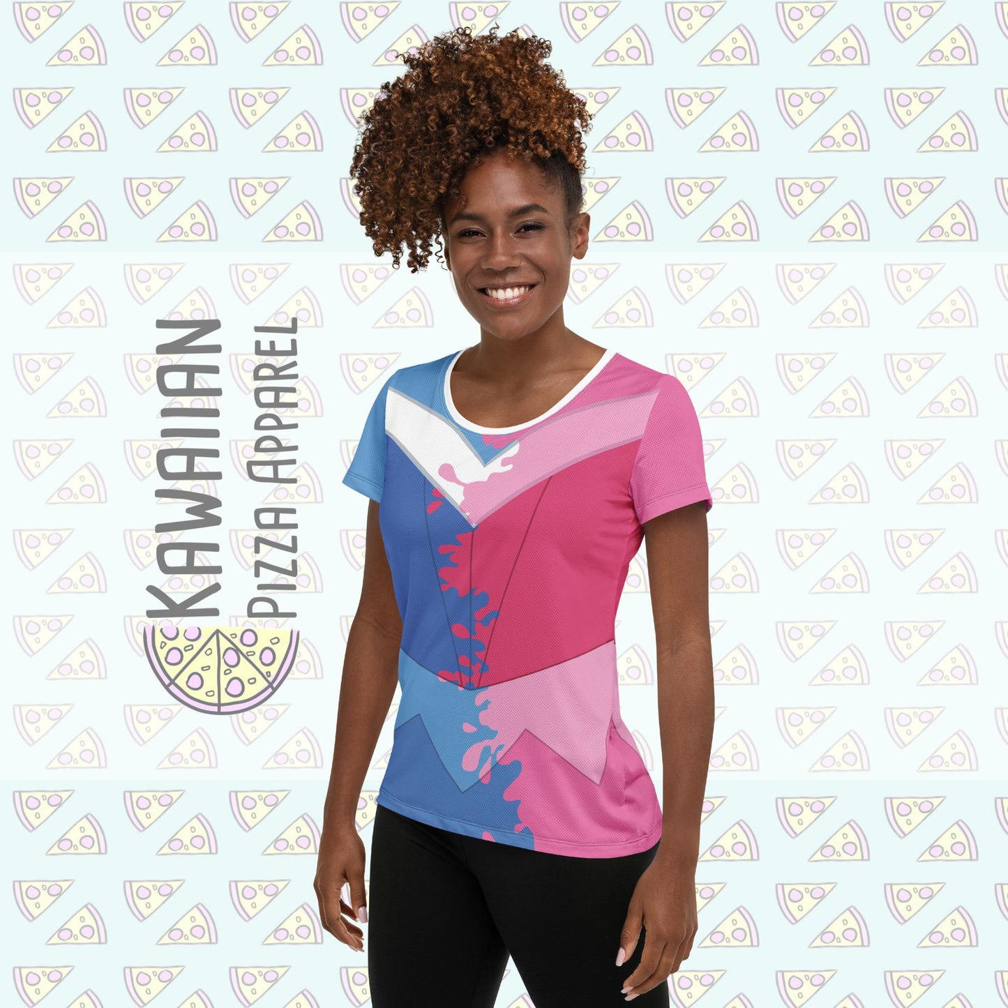 RUSH ORDER: Women's Make It Pink, Make It Blue Aurora Inspired All-Over Print ATHLETIC T-shirt