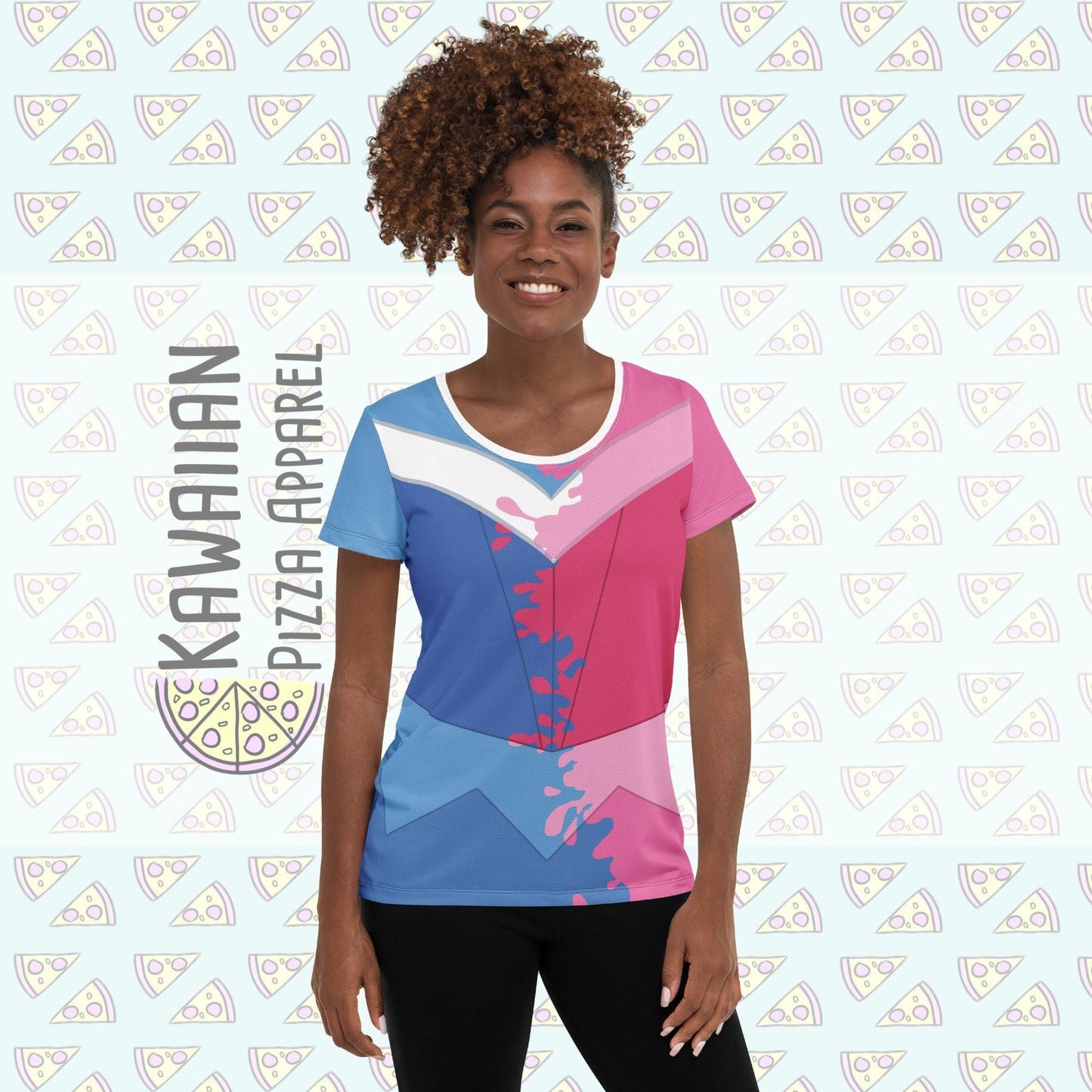 RUSH ORDER: Women's Make It Pink, Make It Blue Aurora Inspired All-Over Print ATHLETIC T-shirt
