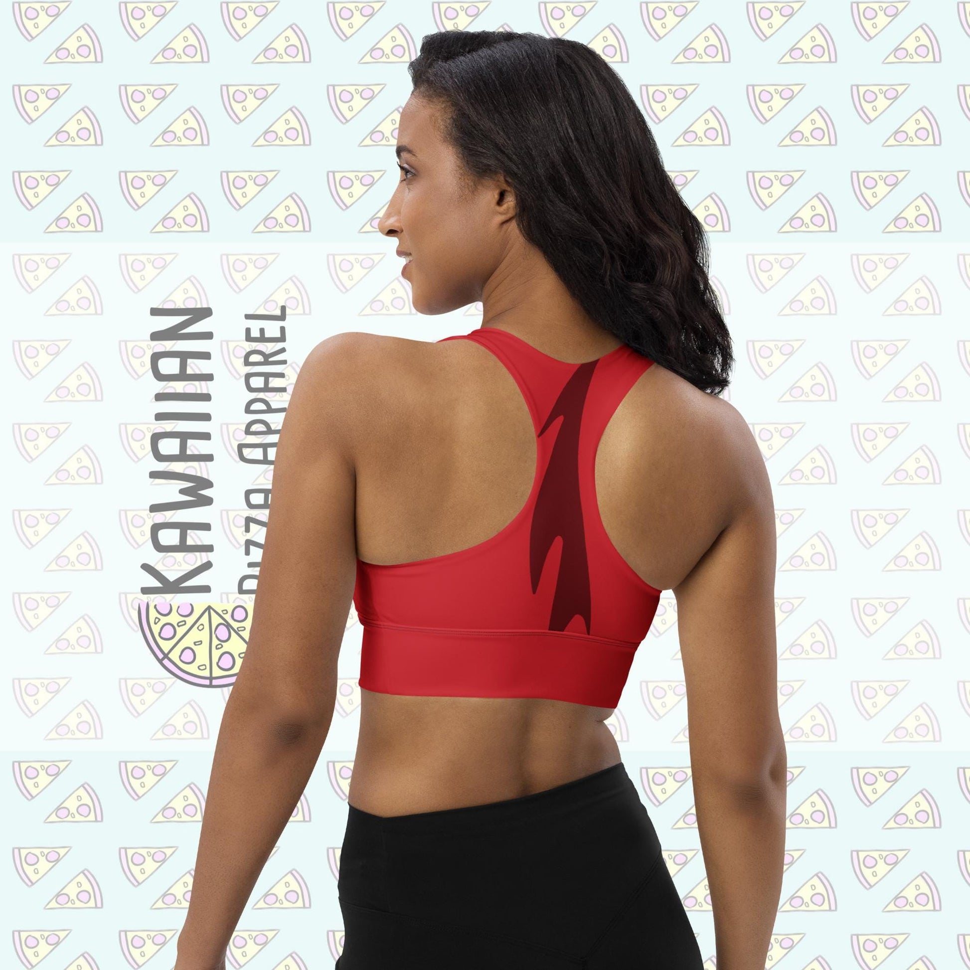 RUSH ORDER: Mushu Inspired All-Over Print Recycled Longline Sports Bra