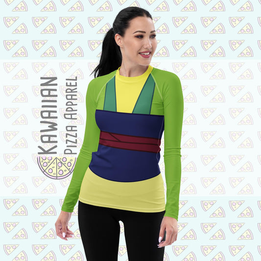 RUSH ORDER: Women's Green Mulan Inspired ATHLETIC Long Sleeve