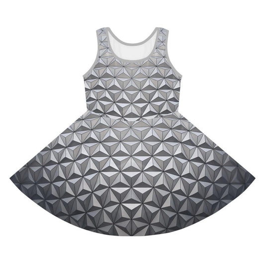 READY-to-SHIP Epcot Spaceship Earth Inspired Kid's Skater Dress (Size 4T)