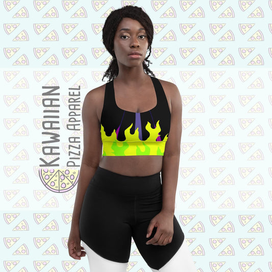 RUSH ORDER: Maleficent Inspired All-Over Print Recycled Longline Sports Bra
