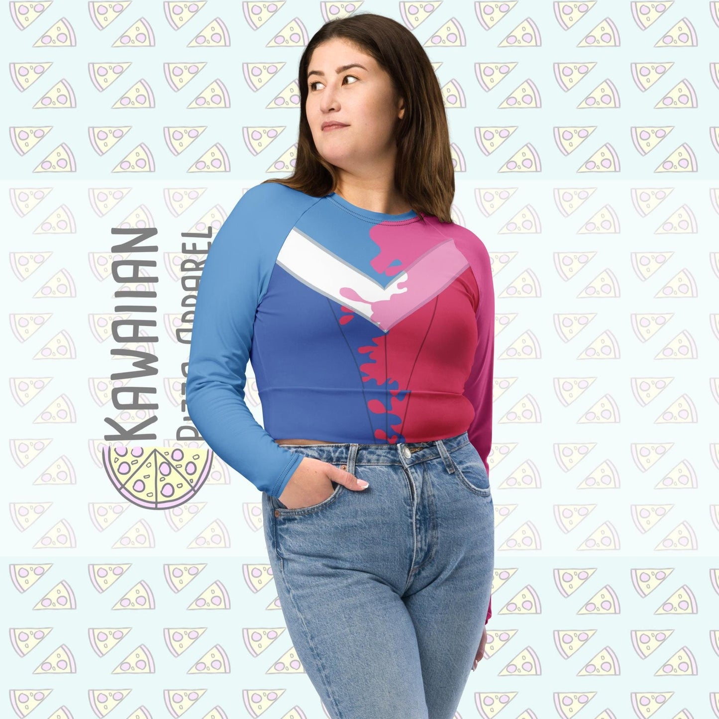 RUSH ORDER: Make It Pink, Make It Blue Aurora Inspired long-sleeve crop top