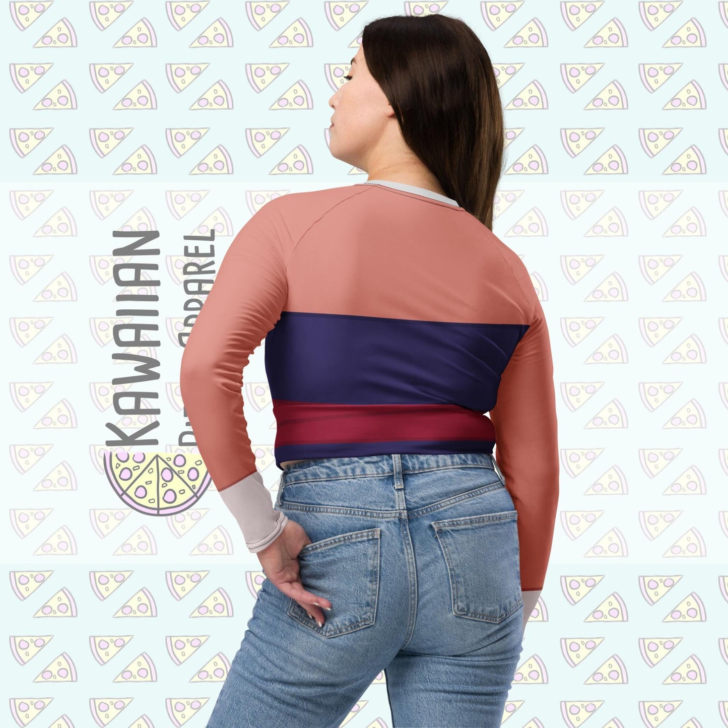 RUSH ORDER: Pink Mulan Inspired Recycled long-sleeve crop top