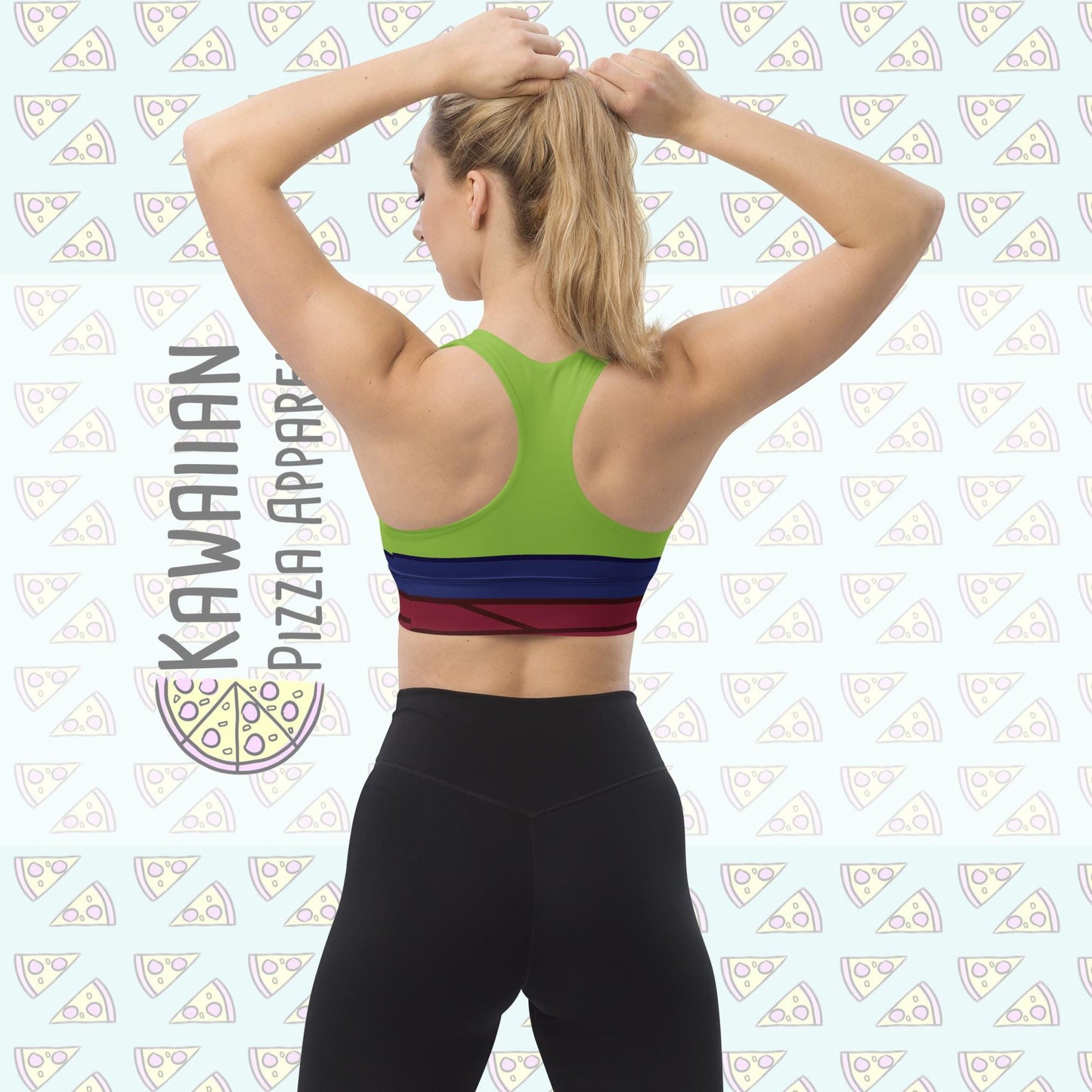RUSH ORDER: Green Mulan Inspired All-Over Print Recycled Longline Sports Bra