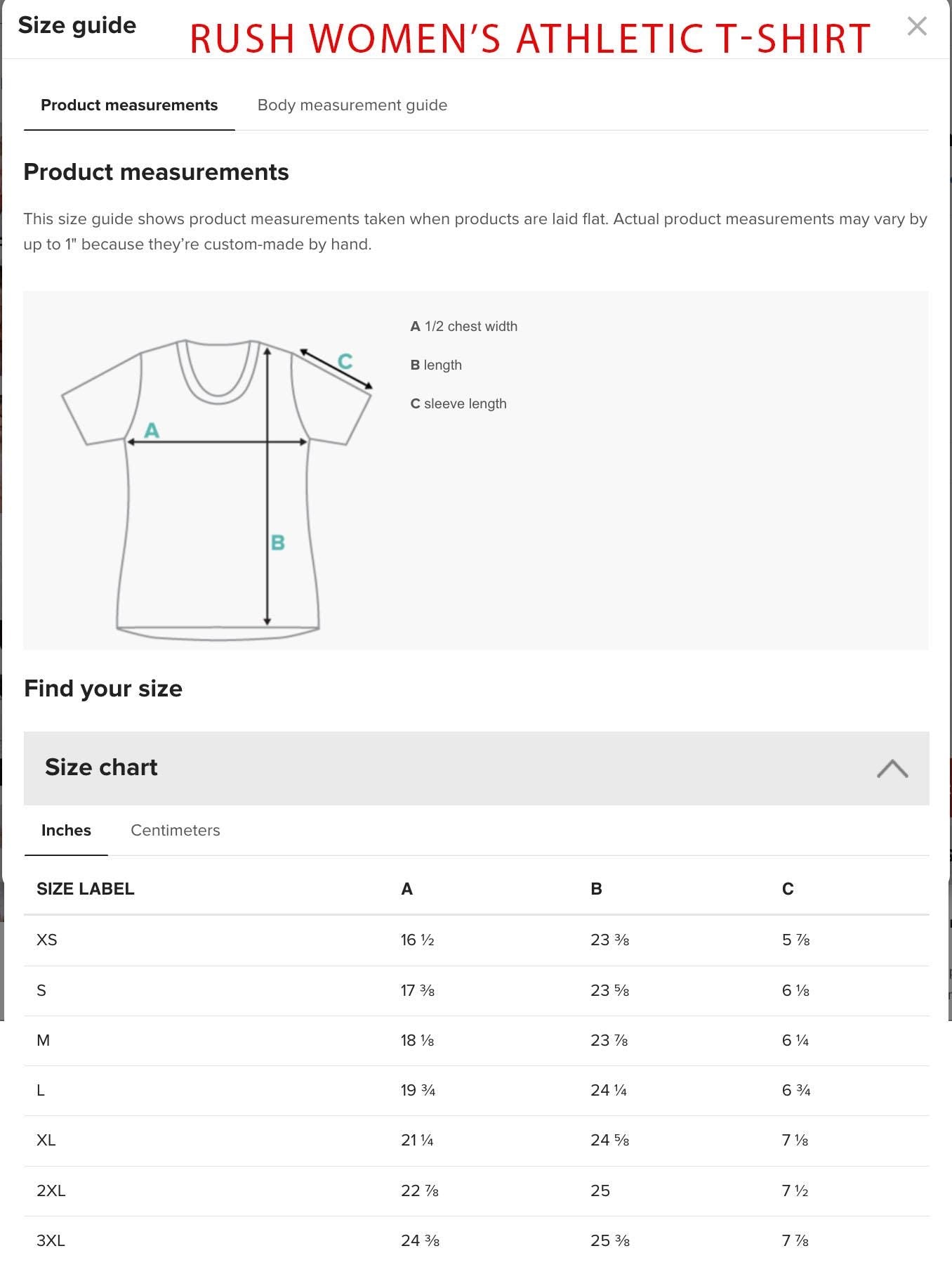 RUSH ORDER: Women's Panic Inspired ATHLETIC t-shirt