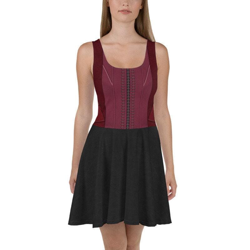 Wanda Scarlet Witch Inspired Skater Dress