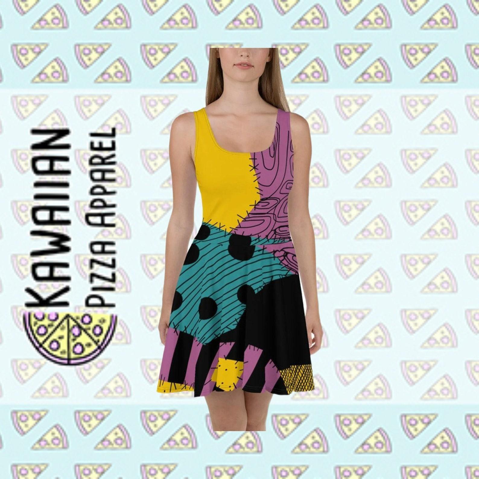 sally skater dress Plus Size - Disney Sally Patches Jagged Skater Dress