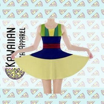 Green Mulan Inspired Skater Dress L Green Mulan Inspired Skater Dress L