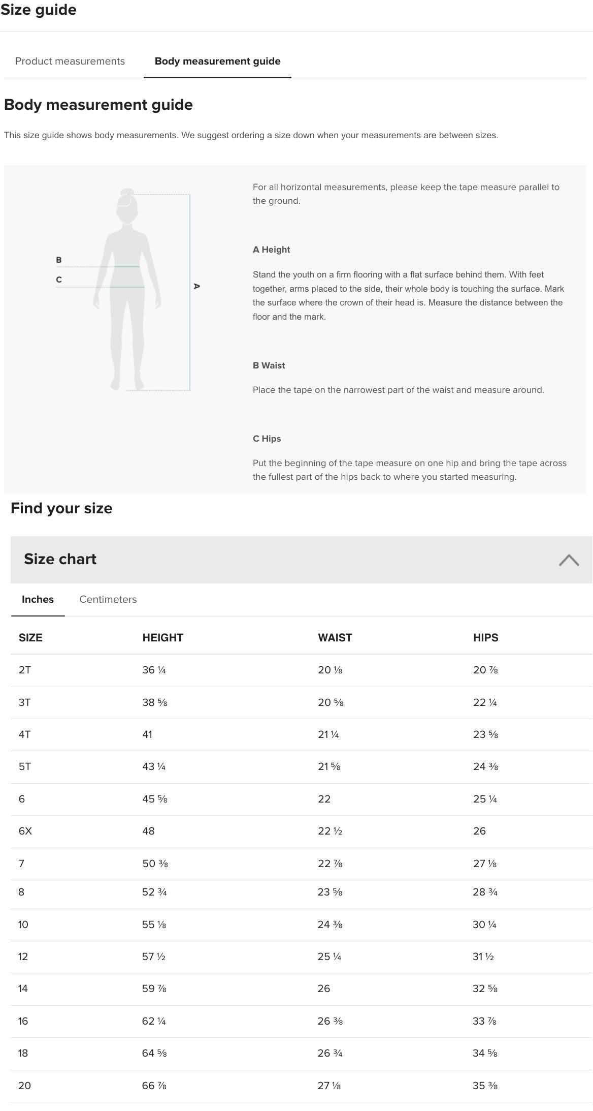 the body measurement guide for men and women