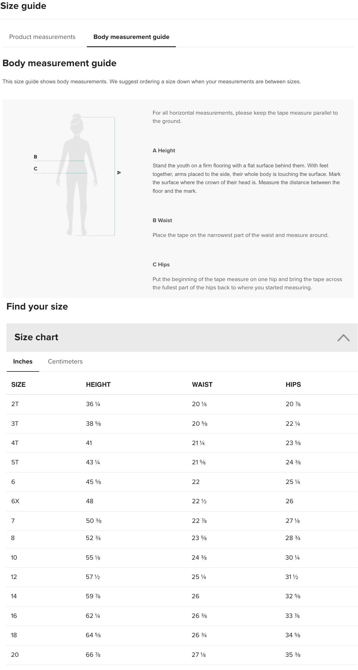 the body measurement guide for men and women