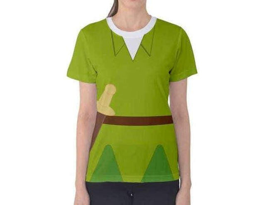 Women's Peter Pan Inspired ATHLETIC Short Sleeve Shirt