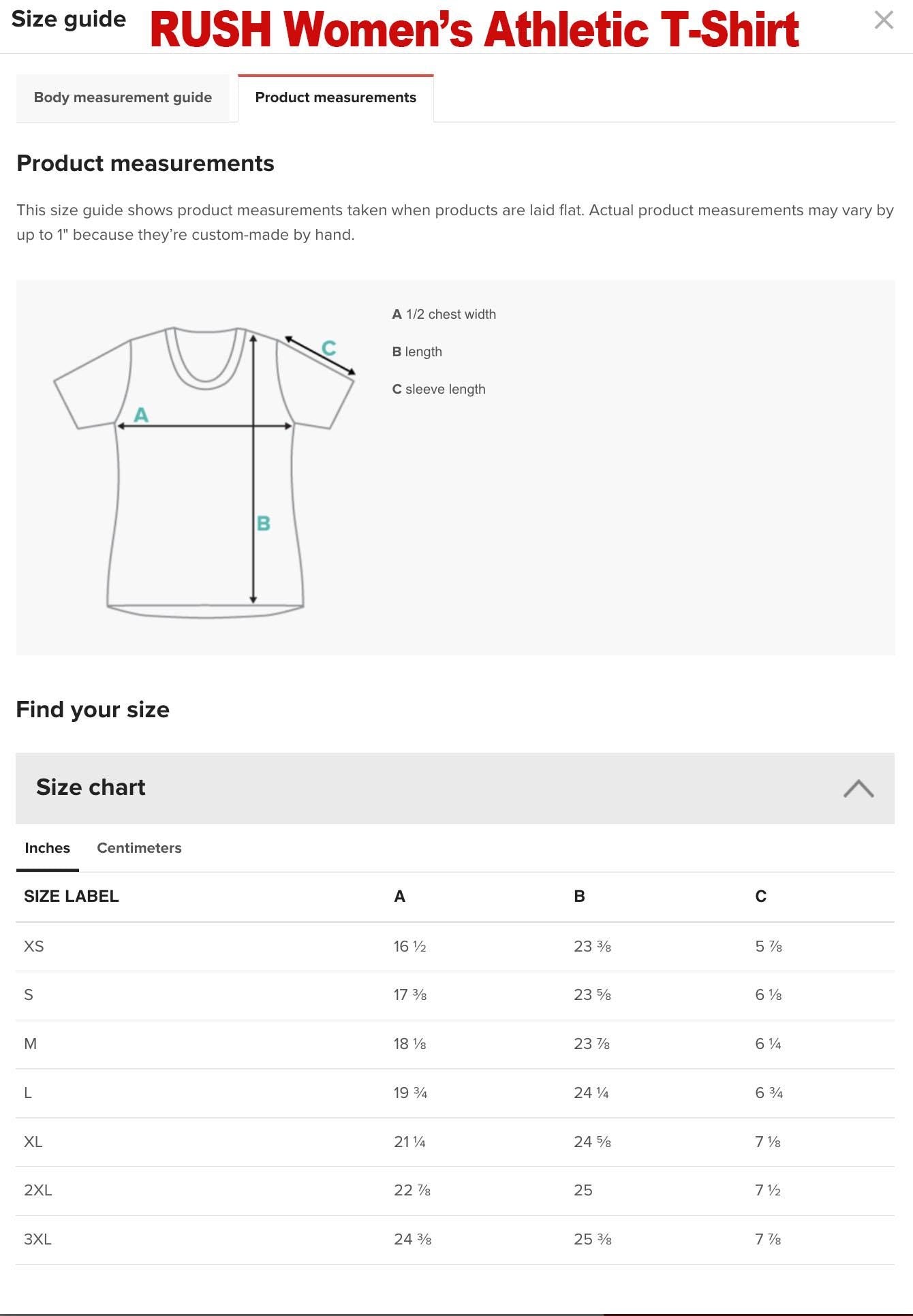 a women's athletic t - shirt size guide