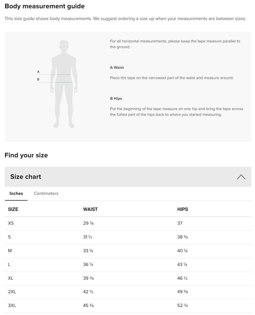 the body measurement guide for men