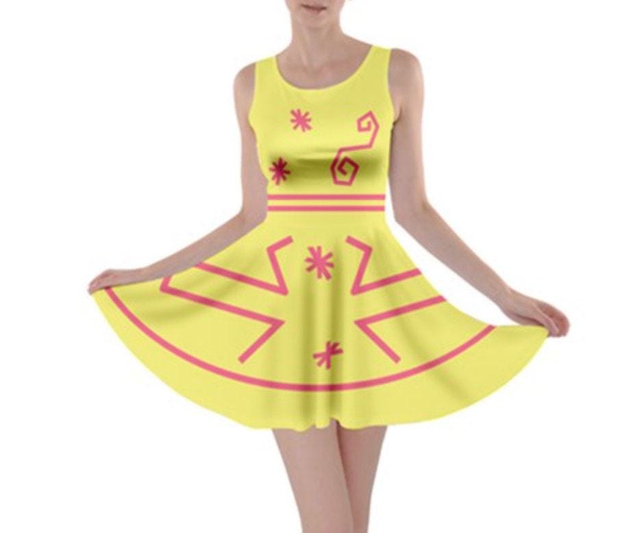 Mad Tea Party Yellow Teacup Inspired Skater Dress