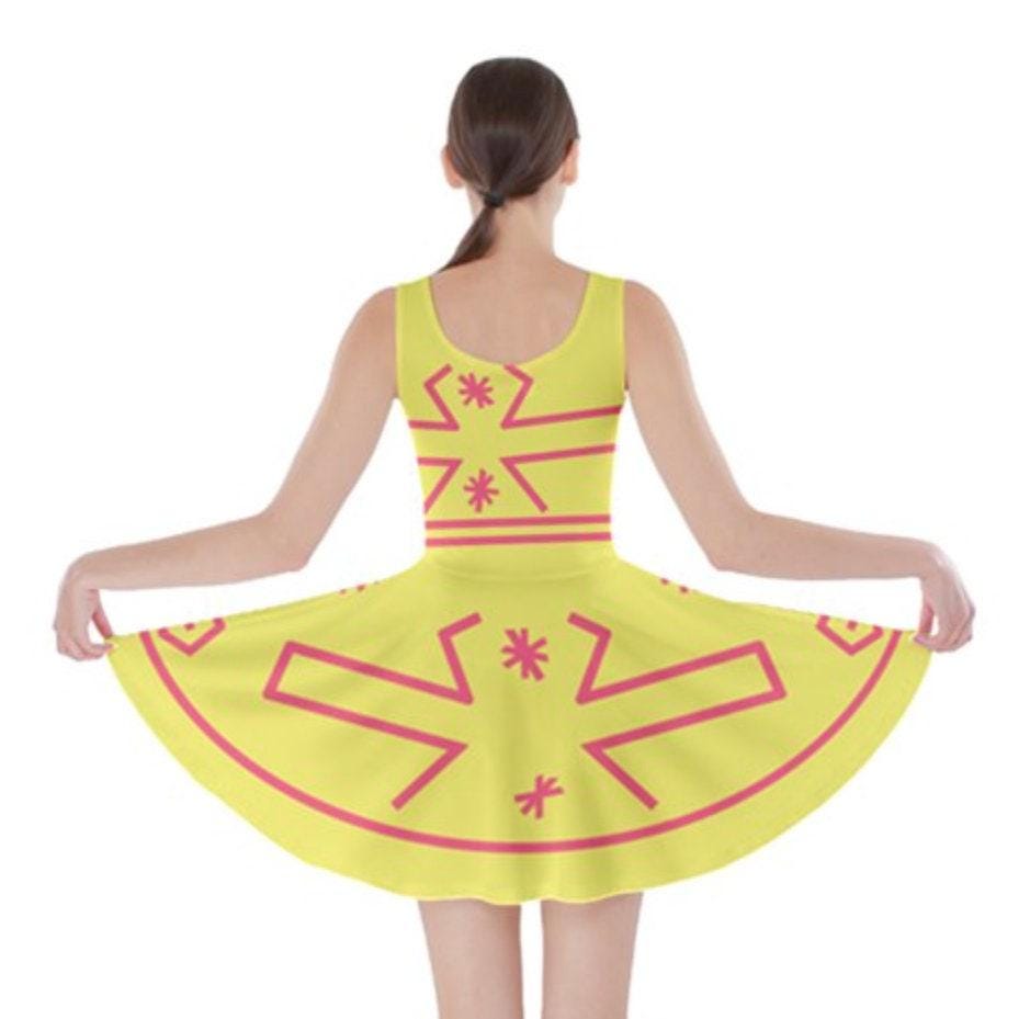 Mad Tea Party Yellow Teacup Inspired Skater Dress