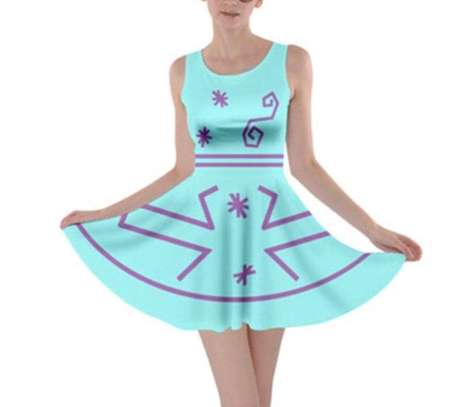 Mad Tea Party Blue Teacup Inspired Skater Dress