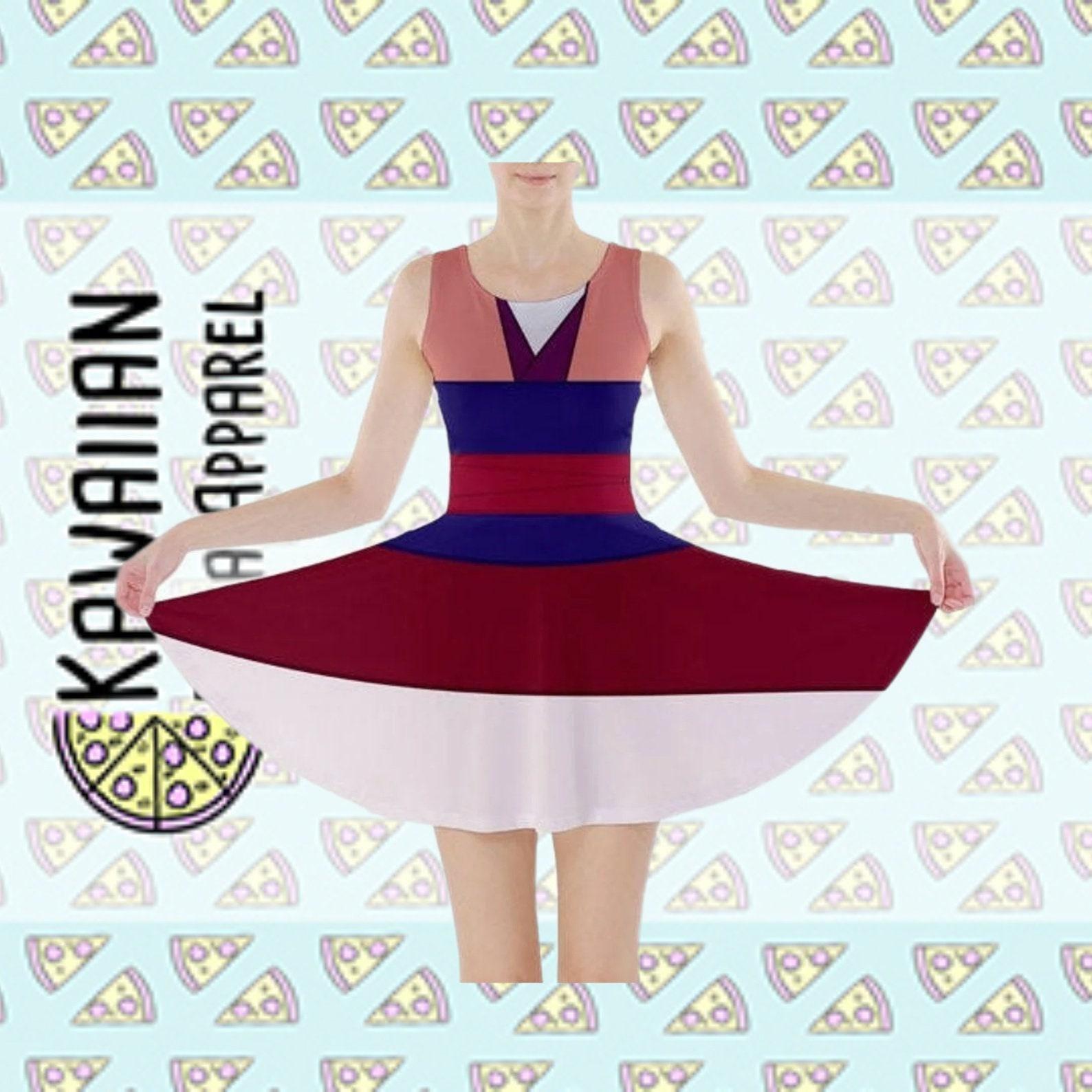 Pink Mulan Inspired Skater Dress 2XL Pink Mulan Inspired Skater Dress 2XL