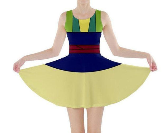 Green Mulan Inspired Skater Dress