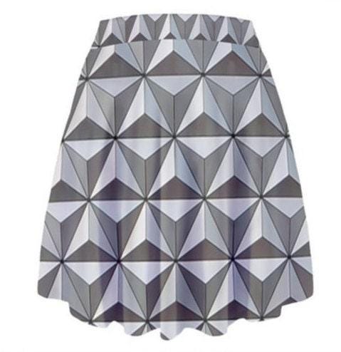 Epcot Spaceship Earth Inspired High Waisted Skirt