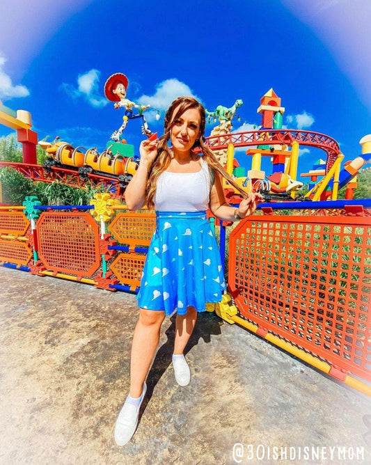 Andy's Cloud Wallpaper Inspired High Waisted Skirt