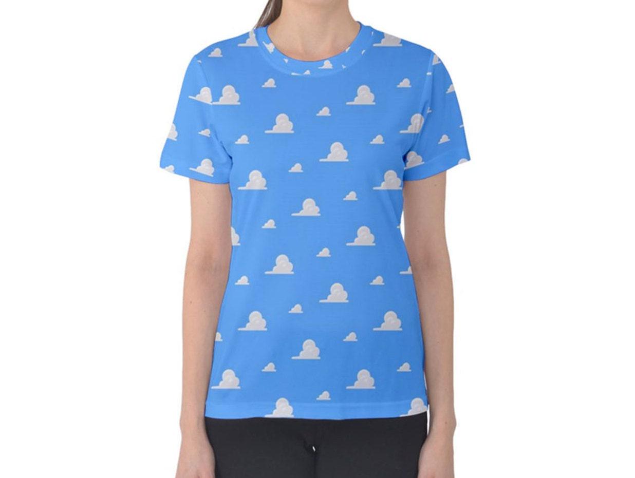 Women's Cloud Wallpaper Inspired Short Sleeve Shirt