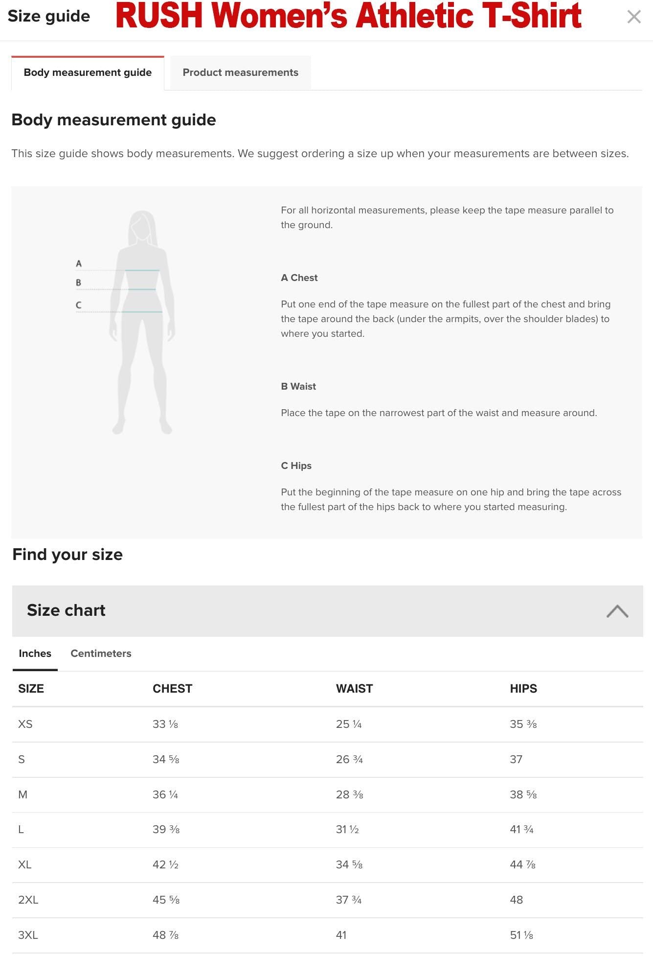 a women's athletic t - shirt size guide