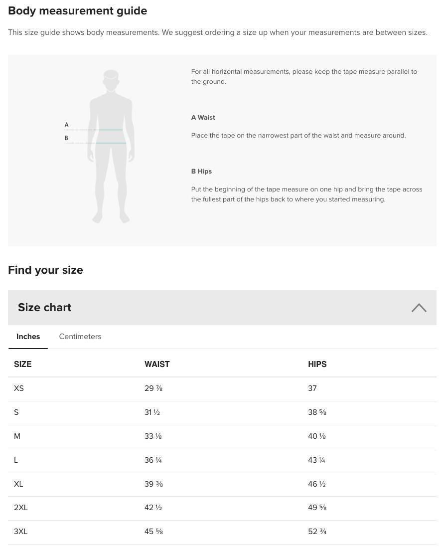 the body measurement guide for men