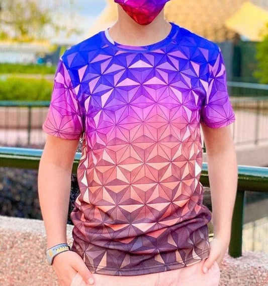 Men's Epcot Nighttime Spaceship Earth Inspired Short Sleeve Shirt