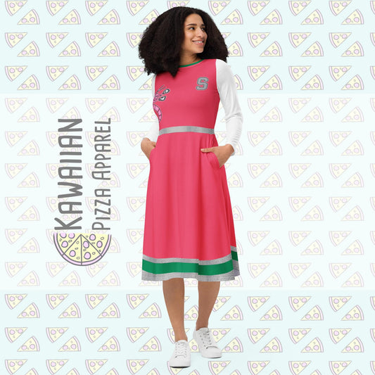 Women's Addison ZOMBIES All-over print long sleeve midi dress