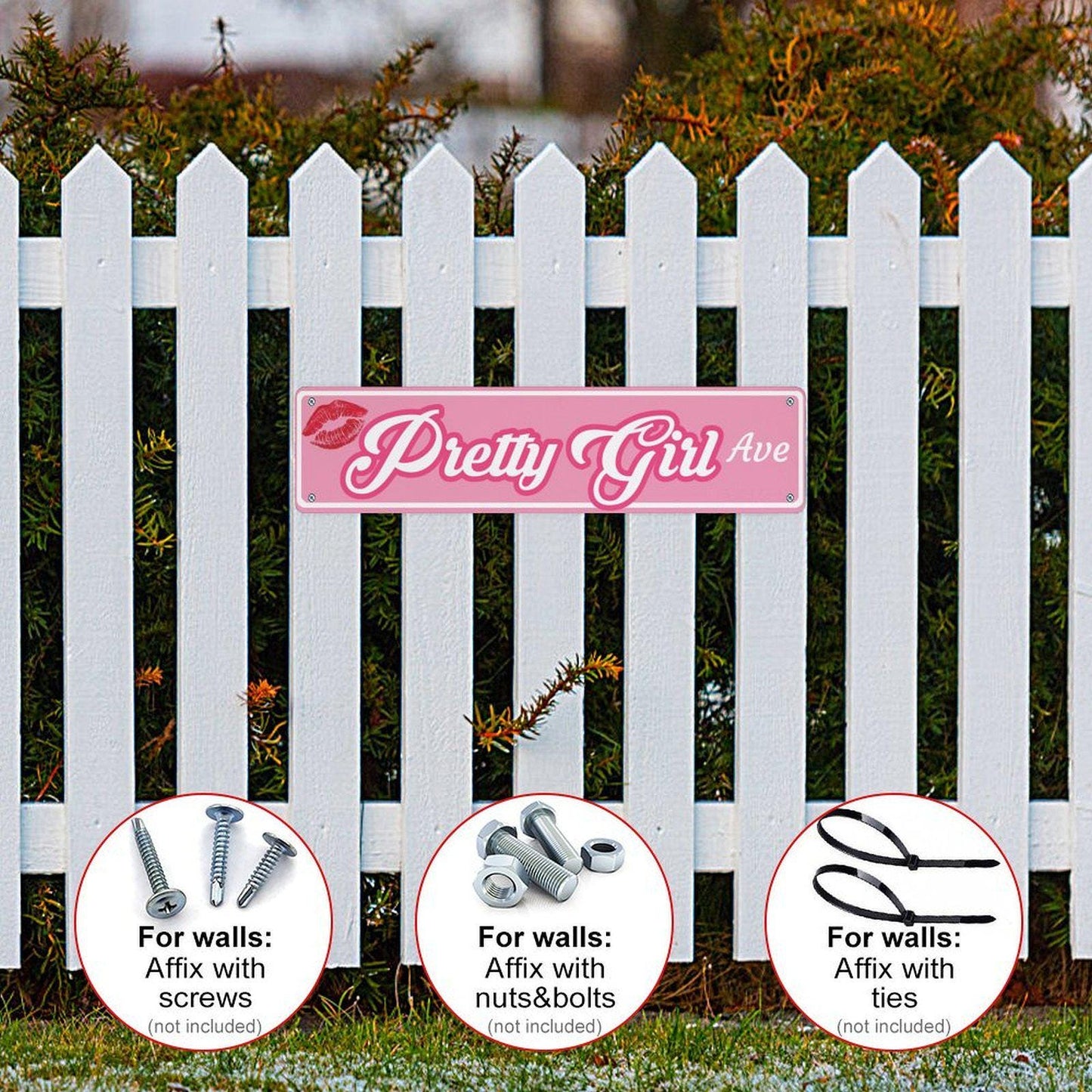 Pretty Girl Avenue Metal Street Sign 16"x4"