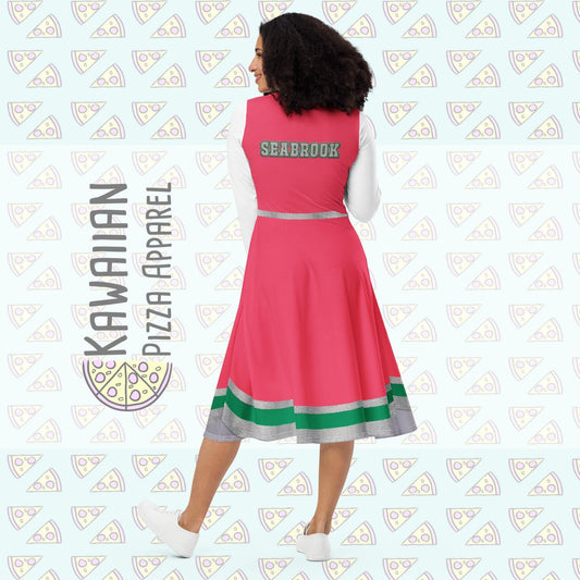 Women's Addison ZOMBIES All-over print long sleeve midi dress